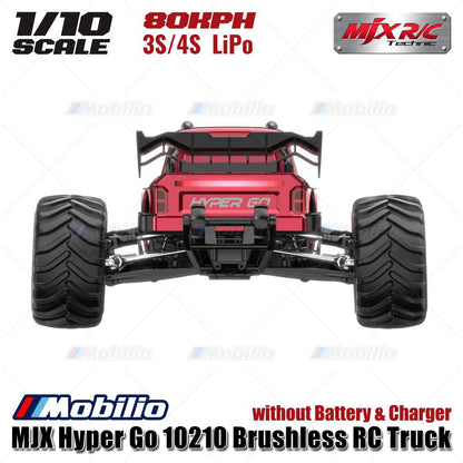 MJX Hyper Go 10210 1/10 Brushless RC Truck Grey / Red - 80KPH 3S / 4S LiPo without Battery & Charger