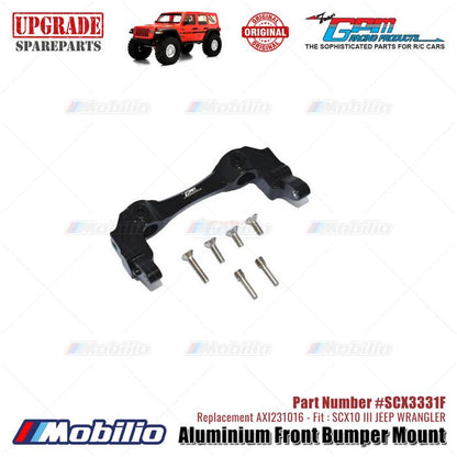 GPM Part #SCX3331F Aluminium Front Bumper Mount Upgrade Axial SCX10 III Jeep Wrangler AXI231016 Replacement