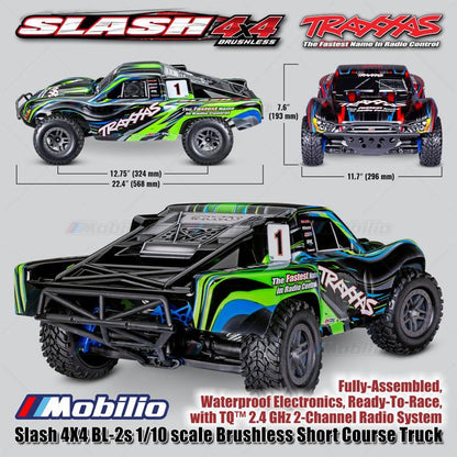 Traxxas 68154-4 Slash 4X4 BL-2s 1/10 scale Brushless Short Course Truck Waterproof RTR Clipless