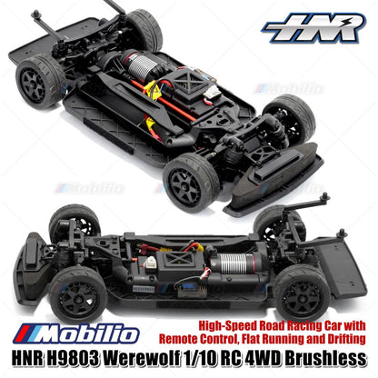 HNR H9803 Werewolf 1/10 RC 4WD Brushless High-Speed Road Racing Car with Remote Control Flat Running and Drifting