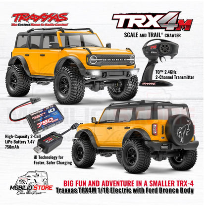 Traxxas 97074-1 TRX-4M 1/18 Electric Mini Crawler dengan Bodi Ford Bronco Tanpa Klip