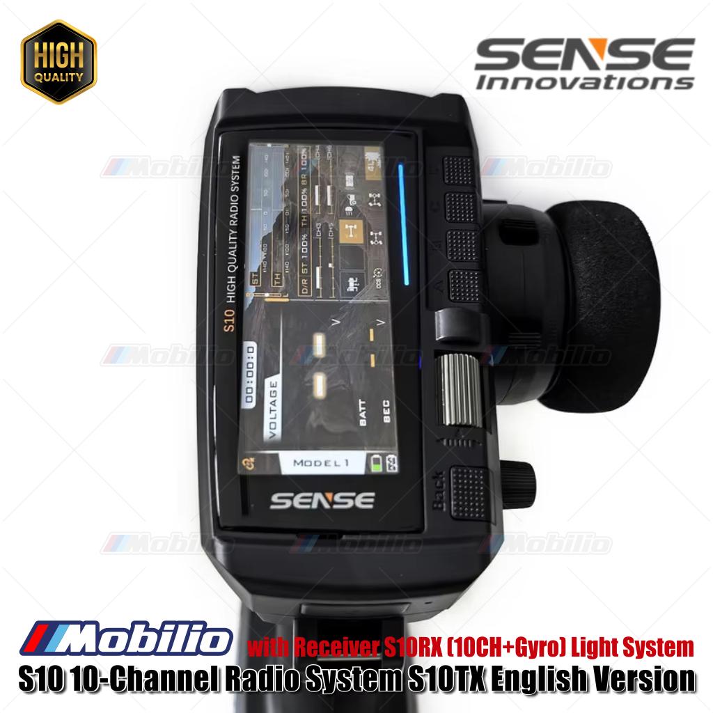 Sense Innovations S10 10-Channel Light Radio System Smart Remote Controller Transmitter Set S10TX +S10RX w/ Gyro