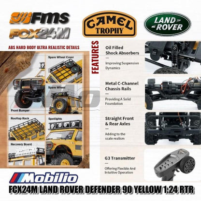 FCX24M Land Rover Camel Trophy Edition Defender 90 Discovery Range Rover Defender 110 Rc RTR