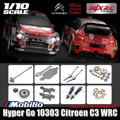 MJX Hyper Go 10303 (DC) 70KPH Brushless 1:10 Scale Citroen C3 WRC Rally Car with Battery 2S 5000 and Charger