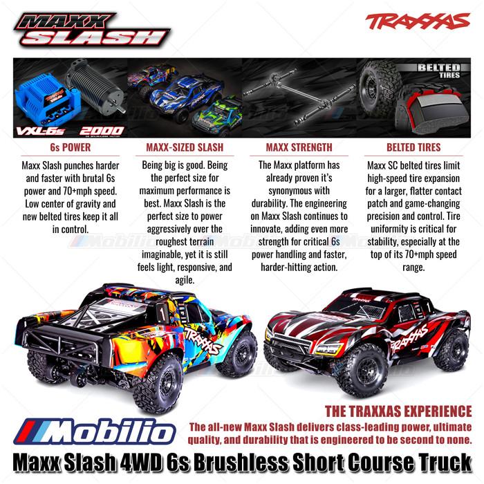 Traxxas 102076-4 Maxx Slash 4WD 6s Brushless Short Course Truck RTR Rakitan Lengkap Siap Balap Sistem Radio TQi 2.4 GHz VXL-6s Model 102076-4