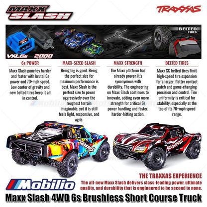 Traxxas 102076-4 Maxx Slash 4WD 6s Brushless Short Course Truck RTR Rakitan Lengkap Siap Balap Sistem Radio TQi 2.4 GHz VXL-6s Model 102076-4