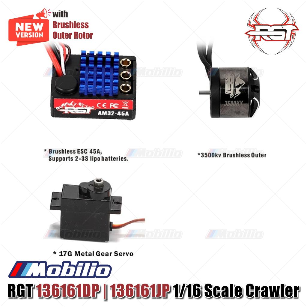 RGT 136161DP | 136161JP RC Crawler Off-Road Adventure 1/16 Scale with Brushless System Outer Rotor Motor