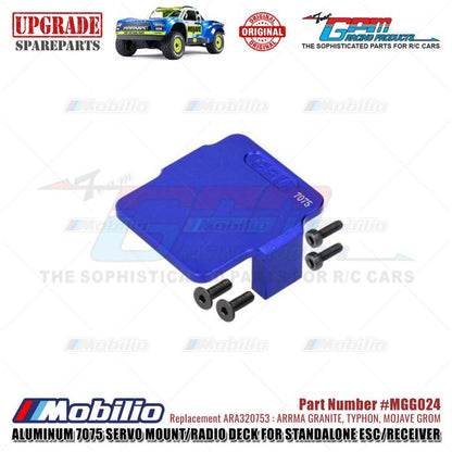 GPM Part #MGG024 Servo Mount/Radio Deck for Standalone ESC/Receiver #ARA320753 Arrma Granite Typhon Mojave Grom Mega
