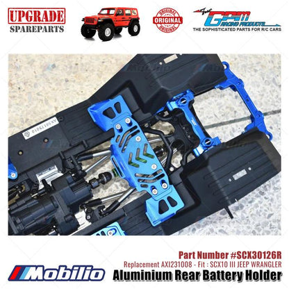 GPM Part #SCX30126R Aluminium Rear Battery Holder Upgrade Axial SCX10 III Jeep Wrangler AXI231008 Replacement