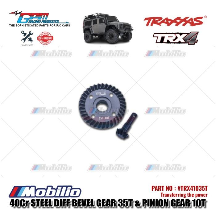 GPM Part #TRX41233T #TRX41035T Steel Differential Bevel Gear 33T / 35T & Pinion Gear 12T / 10T for RC Traxxas TRX-4 TRX-6