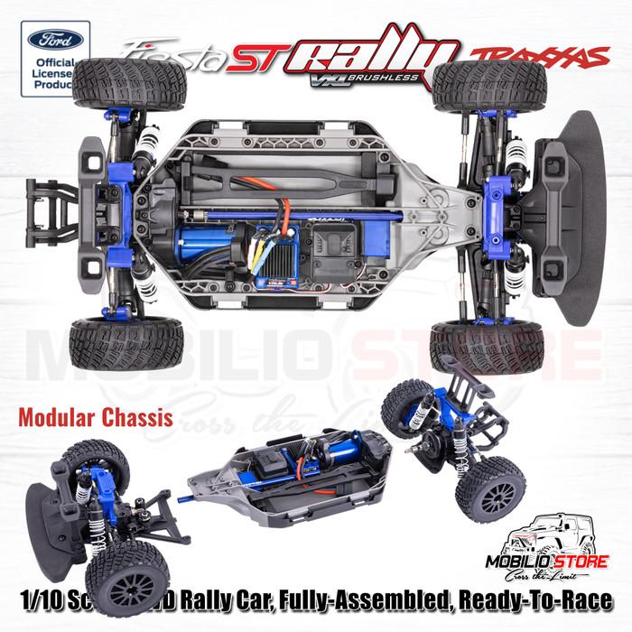 Traxxas 74276-4 Ford Fiesta ST Rally VXL Brushless 1/10 Scale AWD Rally Car RTR 60+ MPH dengan Velineon VXL-3s ESC dan TQi 2.4 GHz Radio System - Kontrol