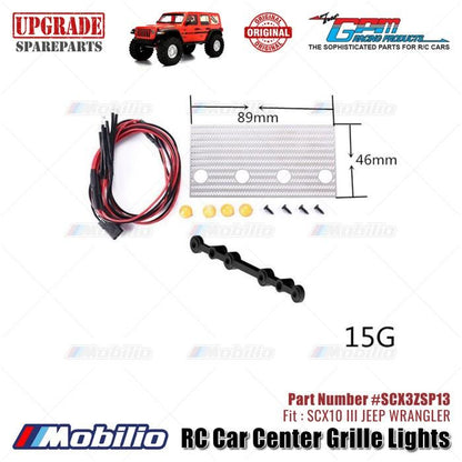 GPM Part #SCX3ZSP13 RC Car Center Grille Lights Decoration Axial SCX10 III Jeep Wrangler Led  Remote Control