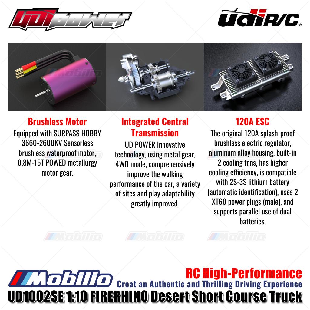 UDIR/C UD-1002SE FIRERHINO Desert Short Course Truck UD1002SE RC High-Performance 1:10 Scale RTR