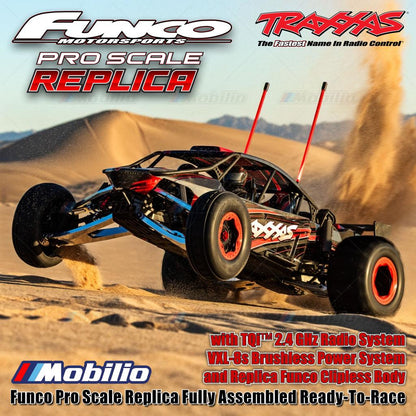 Traxxas 109076-4 Funco Pro Scale Replica Rakitan Lengkap Siap Balap (RTR) dengan Sistem Radio TQi 2.4 GHz, Sistem Tenaga Brushless VXL-8S, dan Bodi Clipless Replika Funco