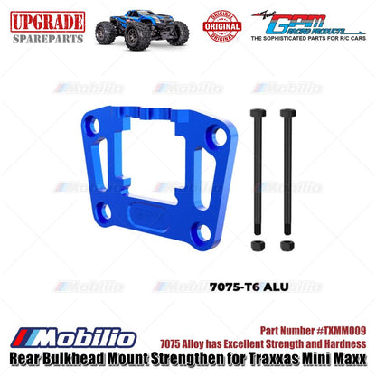GPM Part #TXMM009 7075 Alloy Rear Bulkhead Mount Strengthen for RC Traxxas Mini Maxx