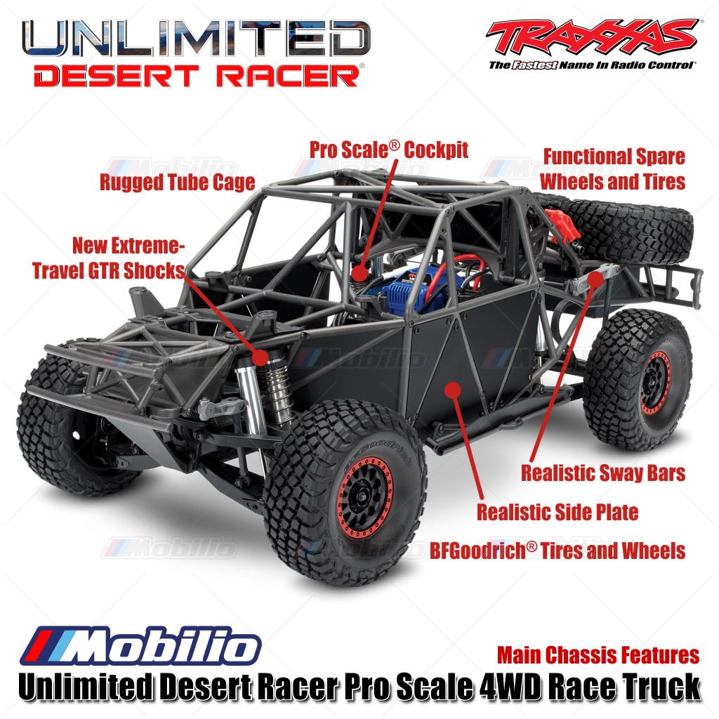 Traxxas 85086-4 UDR Unlimited Desert Racer Pro Scale 4x4 6S RC Short Course Remote Control Tanpa Klip