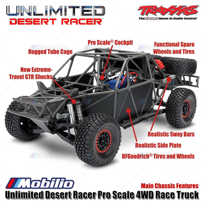 Traxxas 85086-4 UDR Unlimited Desert Racer Pro Scale 4x4 6S RC Short Course Remote Control Tanpa Klip