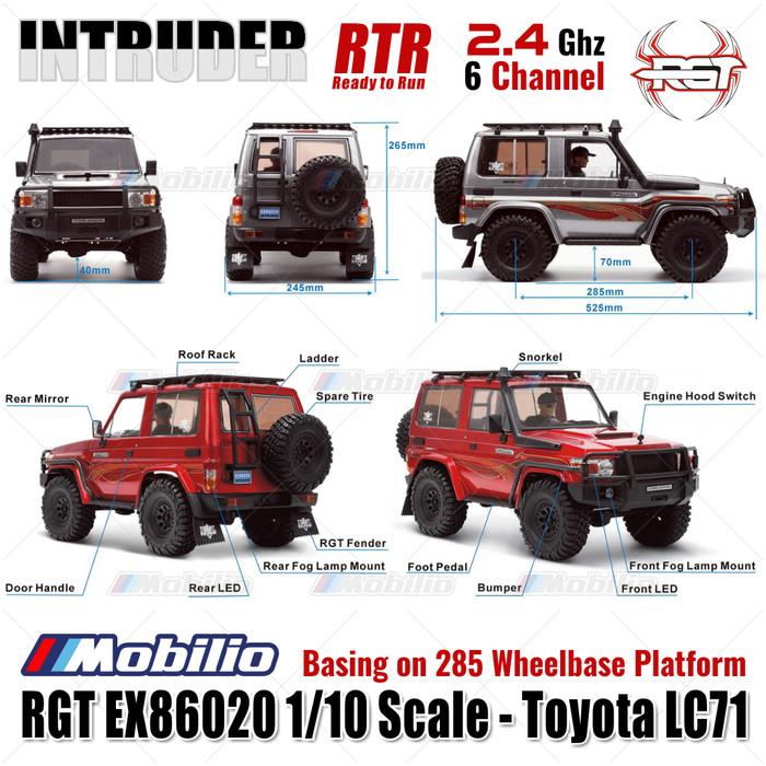 RGT EX86020 Intruder Toyota LC71 RTR Skala 1/10 2.4GHz 4WD RC Rock Crawler Petualangan 86020