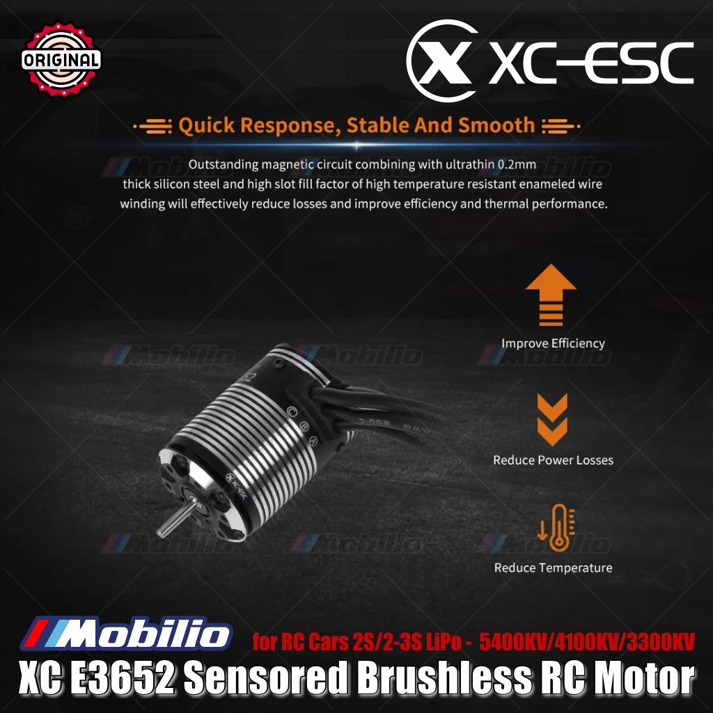Motor RC Brushless Sensored XC-ESC E3652 2S/2-3S LiPo 5400KV/4100KV/3300KV untuk Mobil RC