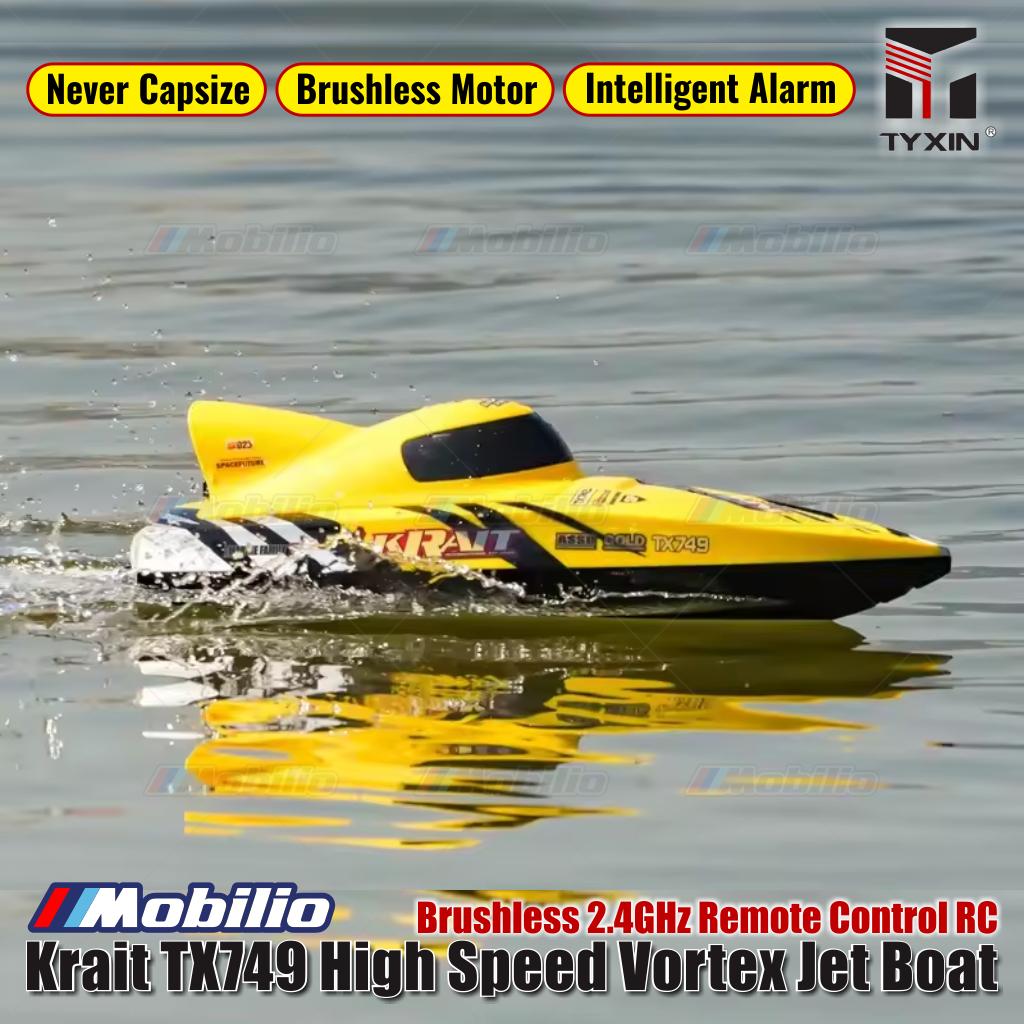 Krait TX749 Kapal Jet Vortex Berkecepatan Tinggi RC Tanpa Sikat Kontrol Jarak Jauh 2.4GHz