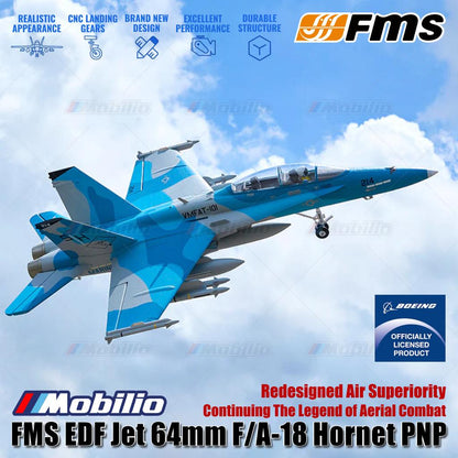 FMS EDF Jet 64mm F/A-18 Hornet PNP Desain Ulang Keunggulan Udara Melanjutkan Legenda Pertempuran Udara Pemodelan Aero