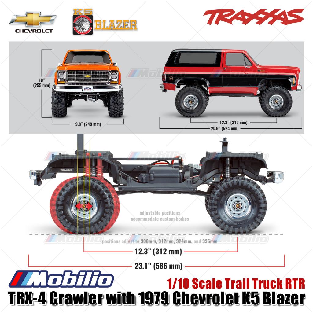 Traxxas 82276-4 TRX-4 1979 Chevrolet K5 Blazer 4X4 Skala 1/10 Truk Trail TRX4 RC Crawler Petualangan Tanpa Klip