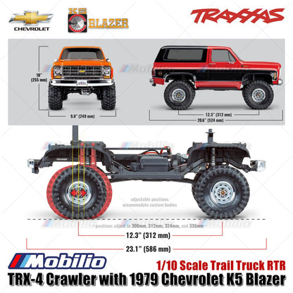 Traxxas 82276-4 TRX-4 1979 Chevrolet K5 Blazer 4X4 Skala 1/10 Truk Trail TRX4 RC Crawler Petualangan Tanpa Klip