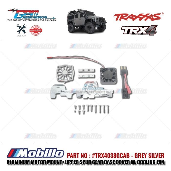 GPM Part #TRX4038GCAB Aluminum Motor Mount Upper Spur Gear Case Cover with Cooling Fan Traxxas TRX-4 Trail Crawler