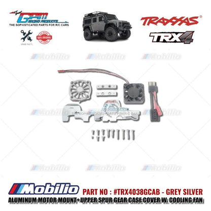 GPM Part #TRX4038GCAB Aluminum Motor Mount Upper Spur Gear Case Cover with Cooling Fan Traxxas TRX-4 Trail Crawler