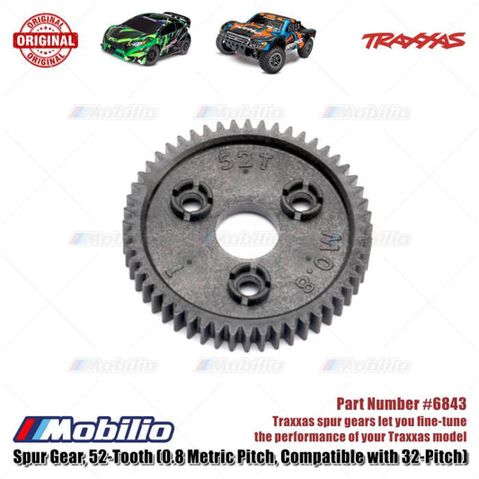 Traxxas Part #6843 Spur Gear 52-tooth 0.8 Metric Pitch Compatible with 32-pitch for RC Ford Raptor ST-Rally Rustler Slash Stampede