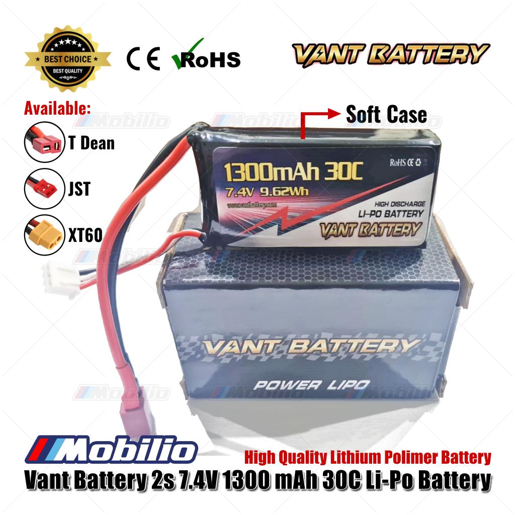 Baterai Vant 2S 7.4V 1300 mAh 30C Baterai RC Lithium Polimer