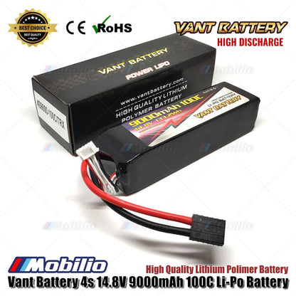 Baterai Lipo Polimer Lithium Vant Battery 14.8V 4S 9000mAh 100C Kotak Lunak RC