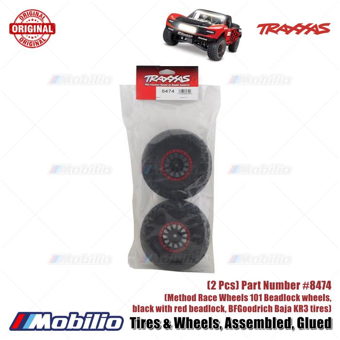 Traxxas Part #8474 Tires Wheels Assembled Glued Method Race Wheels 101 Beadlock Wheels BFGoodrich Baja KR3 Tires 2 Pcs