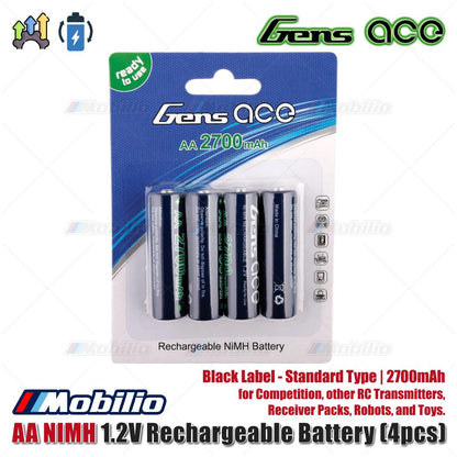 Gens ace 2000|2100|2700mAh 1.2V Ni-MH AA Rechargeable Battery for Competition Other RC Transmitters Receiver Packs Robots and Toys