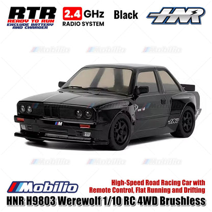 HNR H9803 Werewolf 1/10 RC 4WD Brushless High-Speed Road Racing Car with Remote Control Flat Running and Drifting