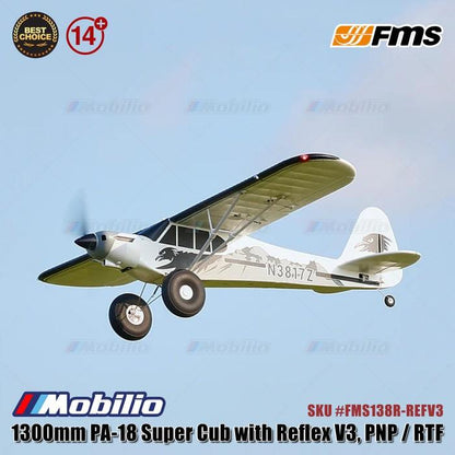 FMS 1300mm PA-18 Super Cub dengan Reflex V3 - PNP/RTF #FMS138R-REFV3 RC Pesawat Aeromodelling