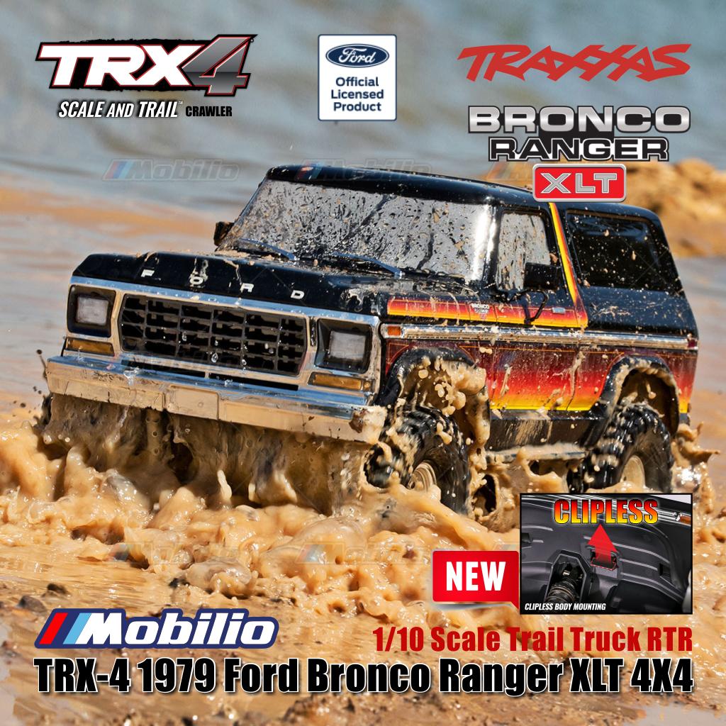 Traxxas 82246-4 TRX-4 1979 Ford Bronco Ranger 4X4 1/10 Scale Trail Truck TRX4 RC Crawler Adventure Clipless