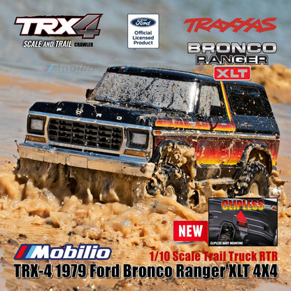 Traxxas 82246-4 TRX-4 1979 Ford Bronco Ranger 4X4 1/10 Scale Trail Truck TRX4 RC Crawler Adventure Clipless