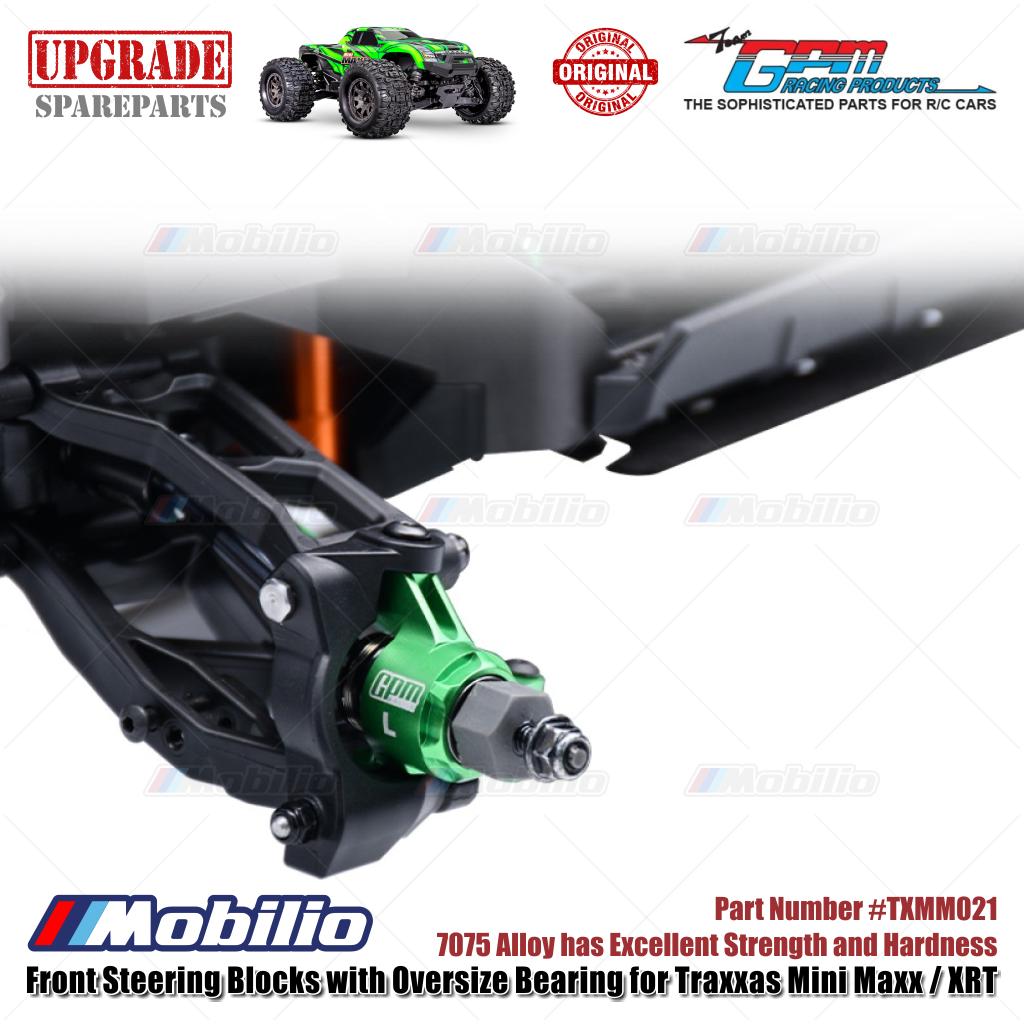 GPM Part #TXMM021 7075 Alloy Front Steering Blocks with Oversize Bearing for RC Traxxas Mini Maxx / Mini XRT