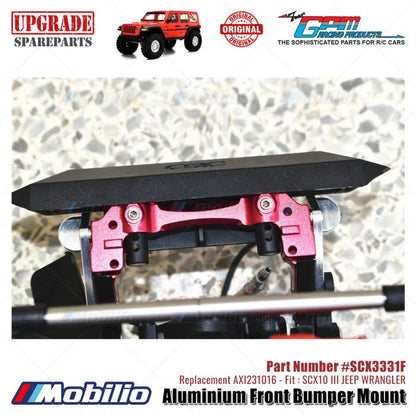 GPM Part #SCX3331F Aluminium Front Bumper Mount Upgrade Axial SCX10 III Jeep Wrangler AXI231016 Replacement