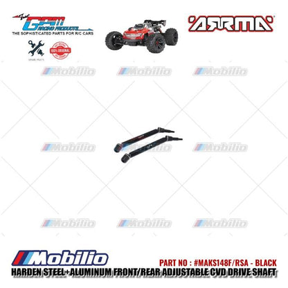 GPM Part #MAKS148F/RSA Hard Steel+Aluminum Front/Rear Adjustable CVD Drive Shaft RC Upgrade Arrma Kraton 4X4 4S BLX
