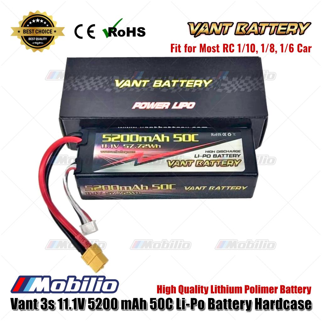 Vant Battery LiPo 3S 11.1 Volt 5200mAh 50C Baterai Li-Po Hard Case