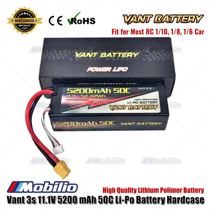 Vant Battery LiPo 3S 11.1 Volt 5200mAh 50C Baterai Li-Po Hard Case
