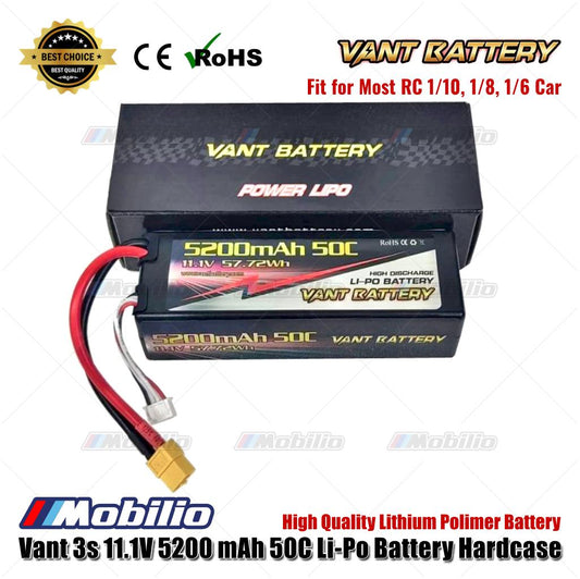 Vant Battery LiPo 3S 11.1 Volt 5200mAh 50C Hard Case Li-Po Baterai