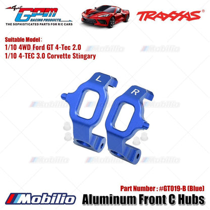 GPM Part #GT019 Aluminum Front C Hubs For 1/10 Traxxas Ford GT 4-Tec 2.0 83056-4 / 4-Tec 3.0 93054-4 Upgrade Parts