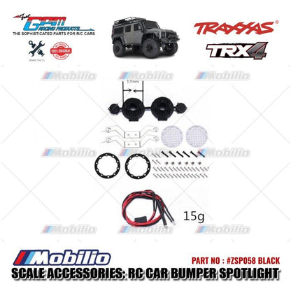 GPM Part #ZSP058 RC Car Bumper Spotlight Decoration for Axial SCX10 Traxxas TRX-4 Crawler Adventure