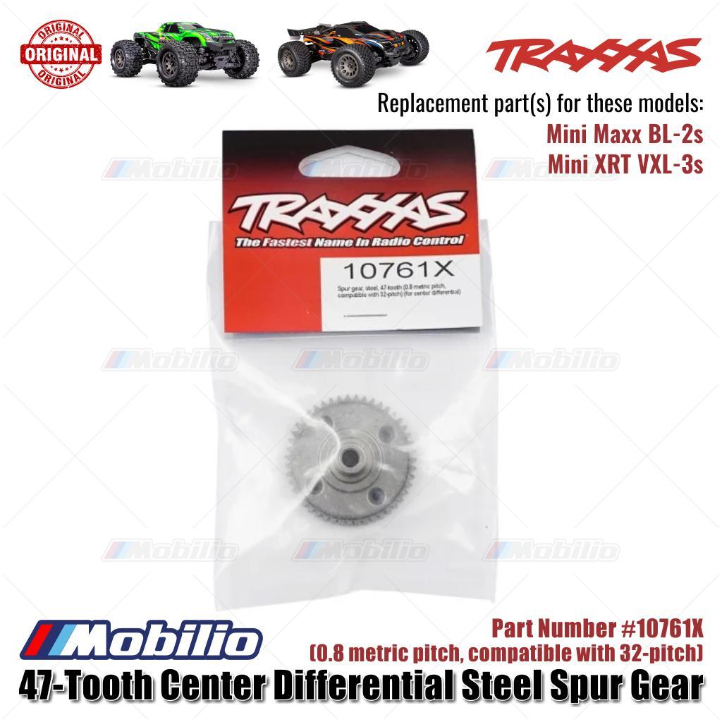 Traxxas Part #10761X 47-Tooth Center Differential Steel Spur Gear 0.8 Metric Pitch Compatible with 32-pitch RC Mini Maxx BL-2S Mini XRT VXL-3S