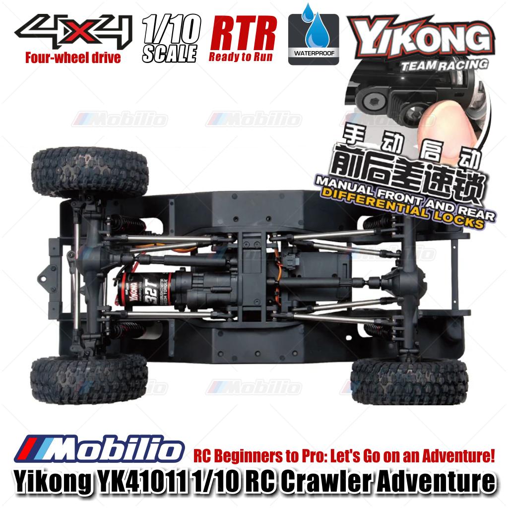 Yikong YK41011 1/10 RC Crawler Adventure 2.4GHz RTR Manual Differential Locks & Steel Chassis Ready to Run
