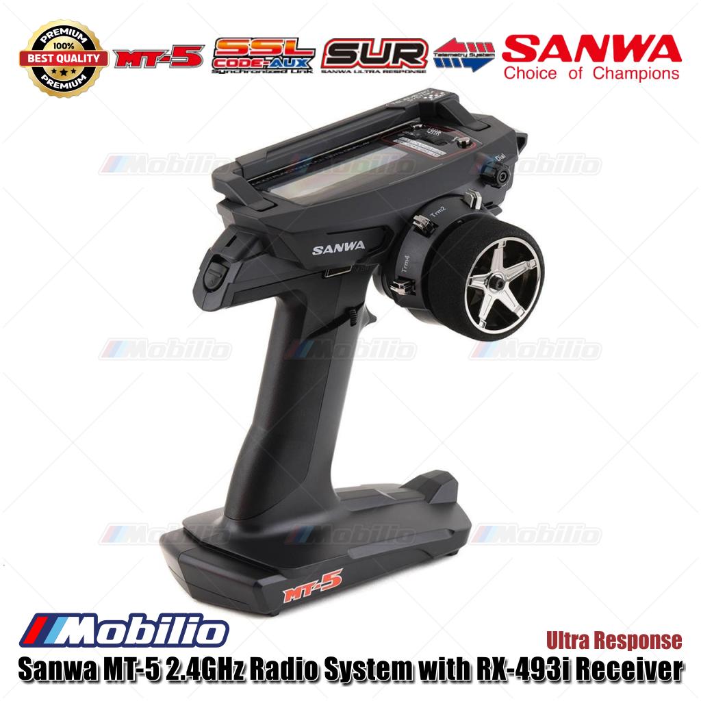 Sanwa MT-5 2.4GHz Radio System with RX-493i Receiver Ultra Response Remote Transmitter RC Car Boat