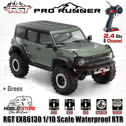 RGT EX86130 Pro Runner 1/10 Skala Tahan Air RTR 2.4GHz Mobil RC Crawler Kontrol Jarak Jauh